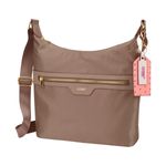 Morral-para-mujer-en-material-de-poli�ster-en-tono-marr�n-y-con-bolsillo-frontal.