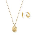 Set-de-argollas-y-collar-ba�ados-en-oro-de-24K