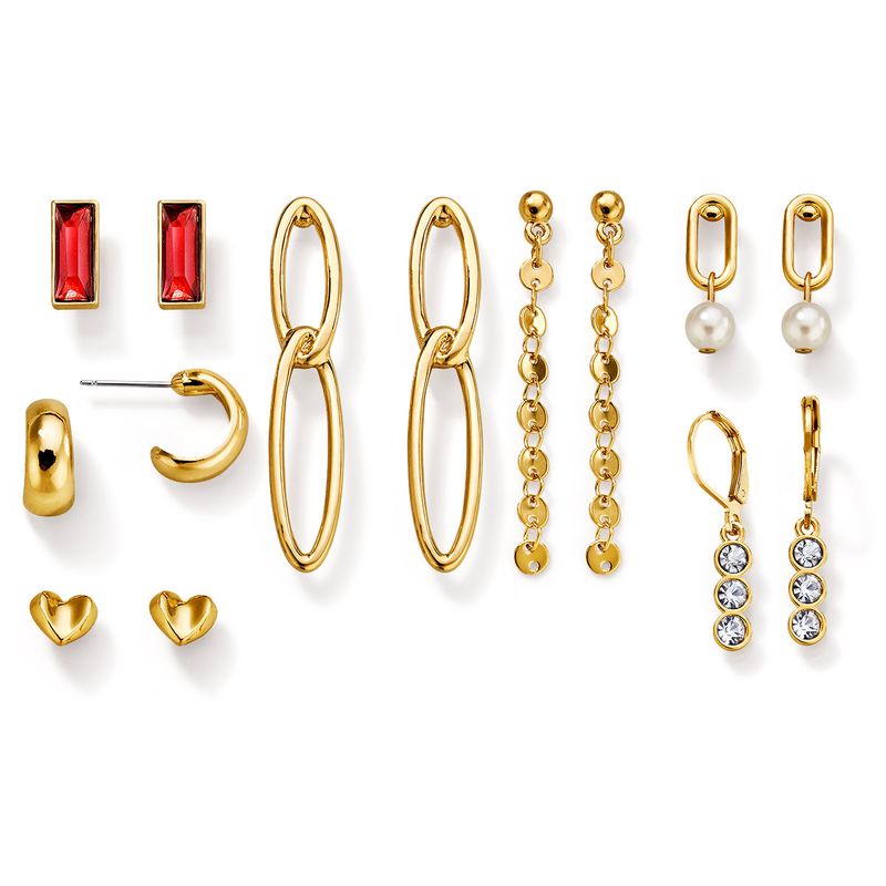 Set-x7-aretes-para-mujer-ba�ados-en-oro-de-24K