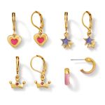 set-de-aretes-x4-para-ni�a-ba�ados-en-oro-de-24k-princesa