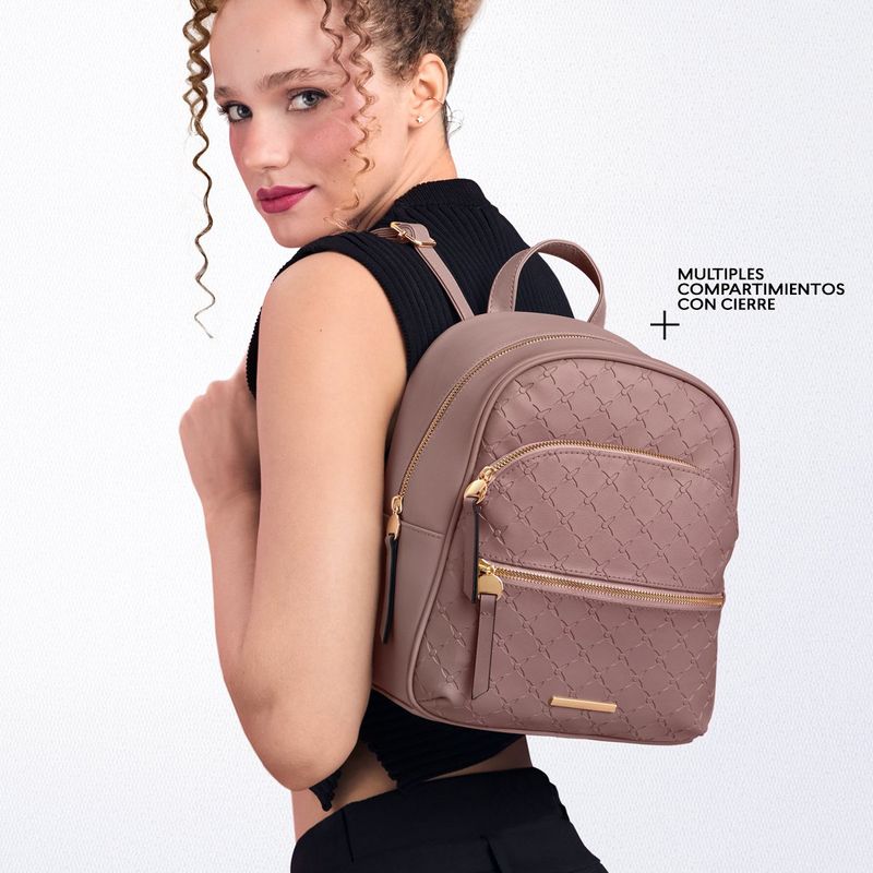 Mochila Casual para Mujer en Cuero Rosado Cyzone Cyzone Ecuador