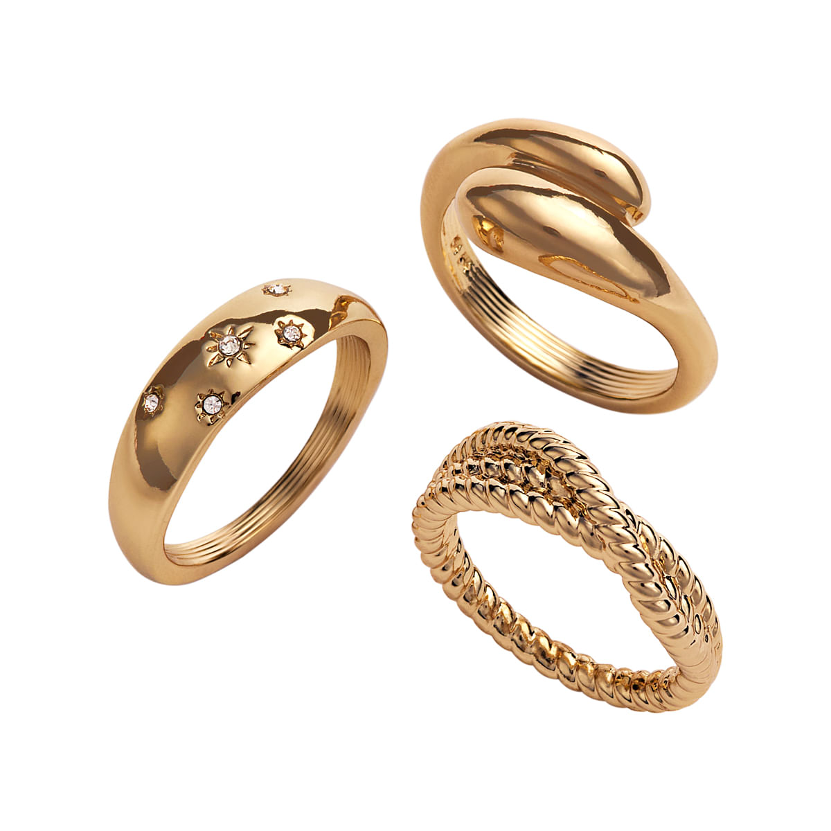 Set de Anillos dorados para mujer Goldy Links Cyzone Cyzone