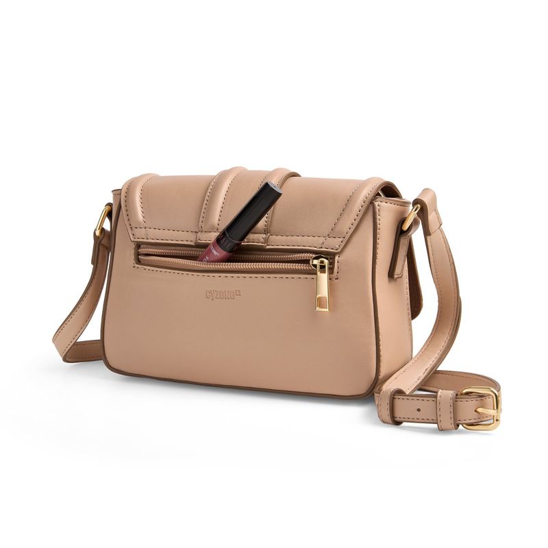 Mini-Bolso-Winnie-para-mujer-en-material-tipo-cuero-beige-con-asa-regulable-y-bolsillo-posterior.